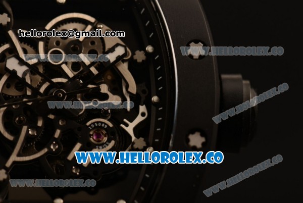 Richard Mille RM 055 Bubba Watson Miyota 9015 Automatic Ceramic Case with Black Rubber Strap and Black Dial - Click Image to Close